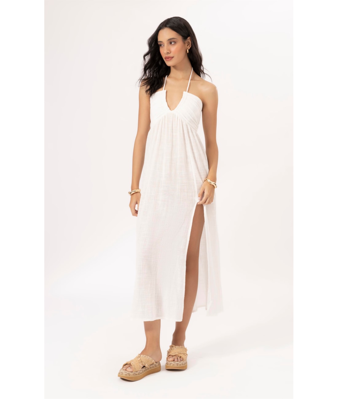 Vestido Longo Cotton Plage Off White