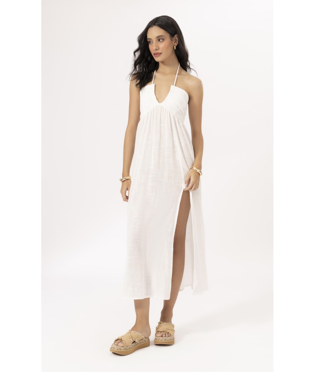 Vestido Longo Cotton Plage Off White