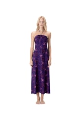 Vestido Longo Frente Única Seychelles Roxo