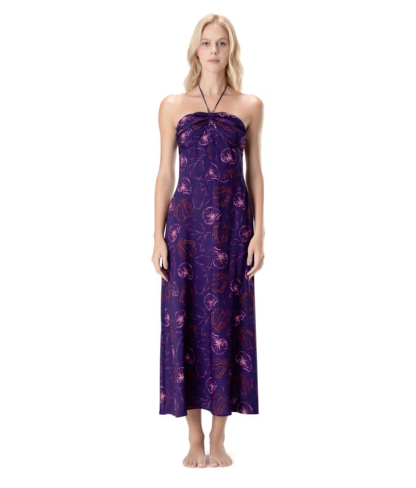 Vestido Longo Frente Única Seychelles Roxo