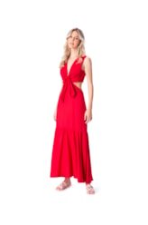 Vestido Longo Light Visco Vermelho
