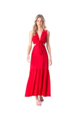Vestido Longo Light Visco Vermelho