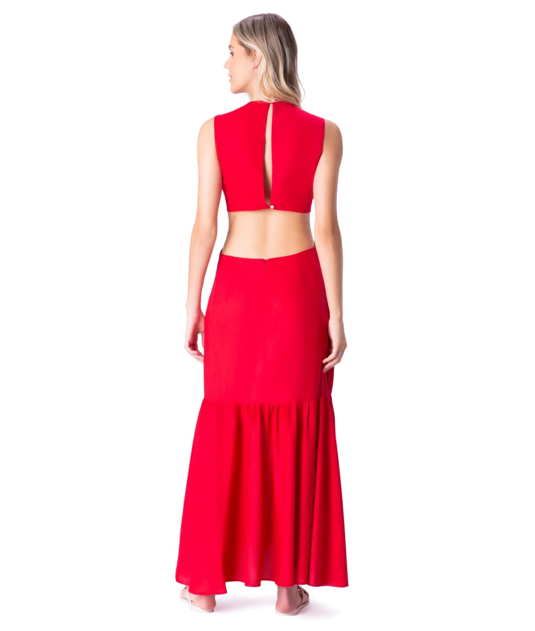Vestido Longo Light Visco Vermelho
