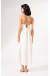 Vestido Longo Linho Blend Off White