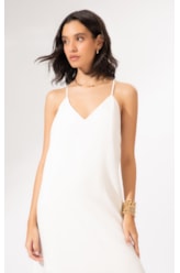 Vestido Longo Linho Blend Off White