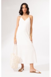 Vestido Longo Linho Blend Off White