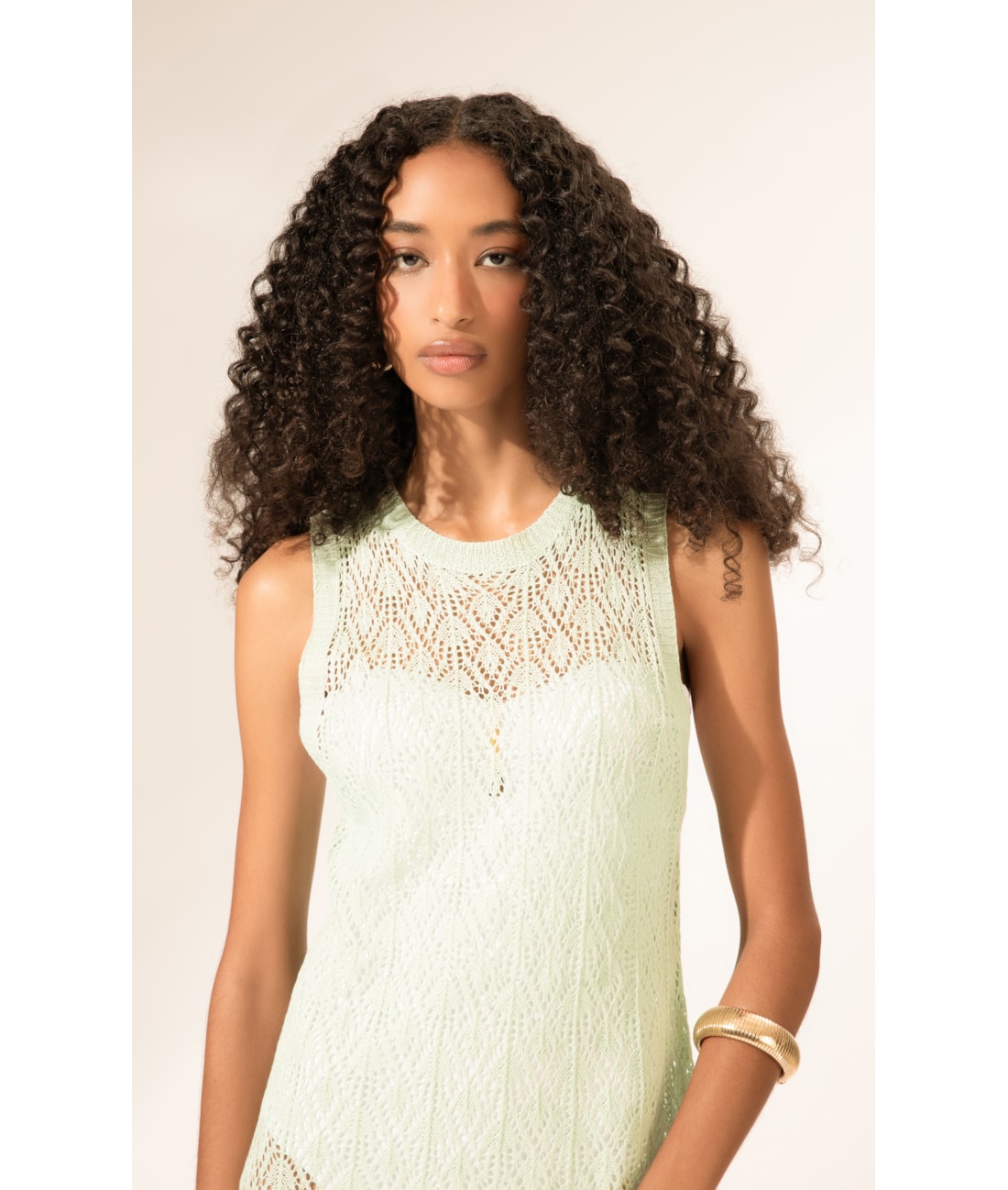 Vestido Longo Tricot Light Verde Claro
