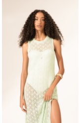 Vestido Longo Tricot Light Verde Claro