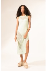 Vestido Longo Tricot Light Verde Claro
