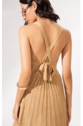 Vestido Longo Tricot Mônaco Camel