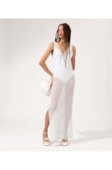 Vestido Longo Tricot New Year Off White