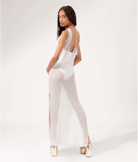 Vestido Longo Tricot New Year Off White