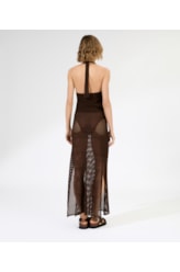 Vestido Longo Tricot Paradise Marrom