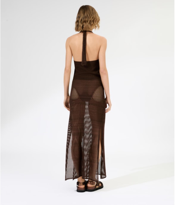 Vestido Longo Tricot Paradise Marrom