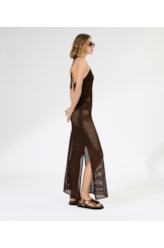 Vestido Longo Tricot Paradise Marrom