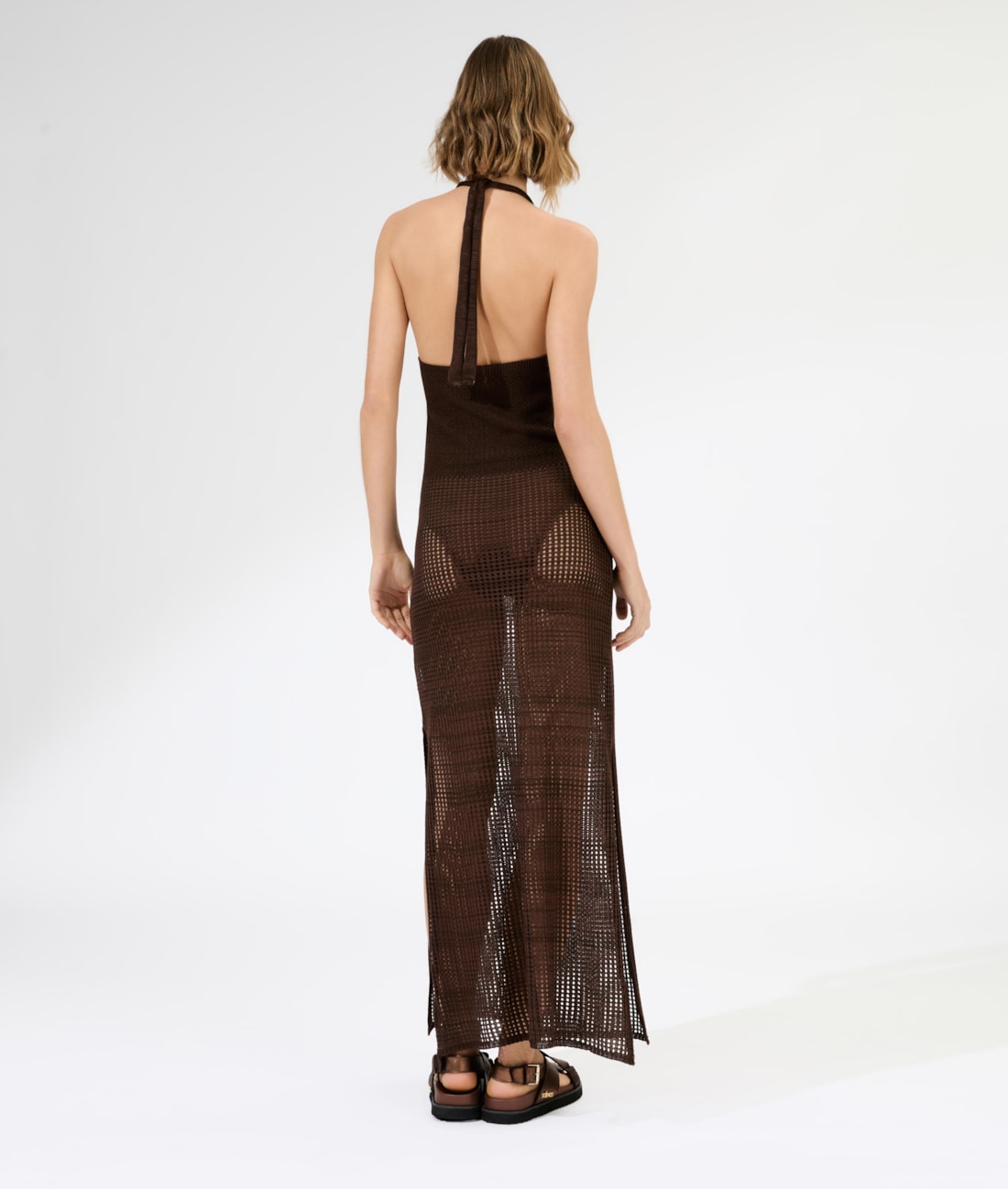 Vestido Longo Tricot Paradise Marrom