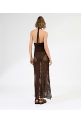 Vestido Longo Tricot Paradise Marrom