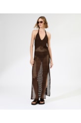 Vestido Longo Tricot Paradise Marrom