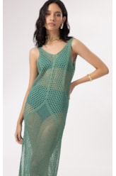 Vestido Longo Tricot Wishes Verde Maçã
