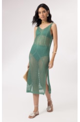 Vestido Longo Tricot Wishes Verde Maçã