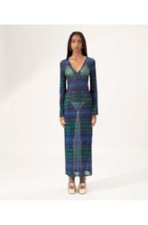 Vestido Longo Tule Essence Azul Bic