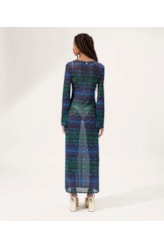 Vestido Longo Tule Essence Azul Bic
