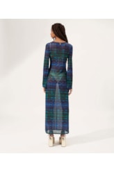 Vestido Longo Tule Essence Azul Bic