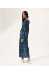 Vestido Longo Tule Essence Azul Bic