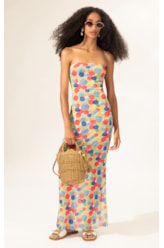 Vestido Longo Tule Underwater Branco