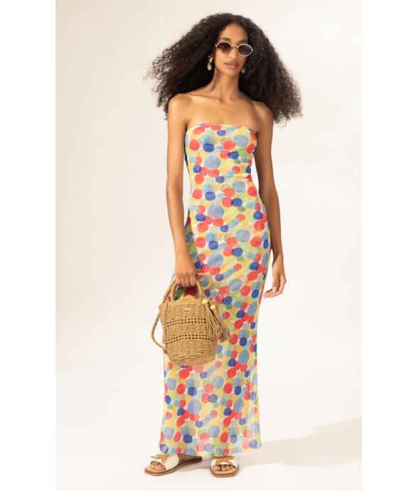 Vestido Longo Tule Underwater Branco