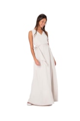 Vestido Longo Visco Dobby Natural