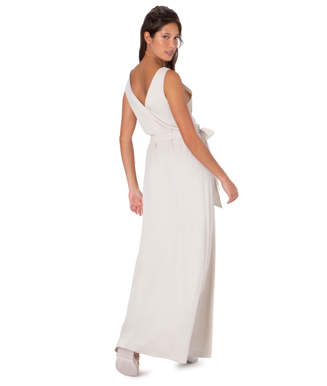 Vestido Longo Visco Dobby Natural