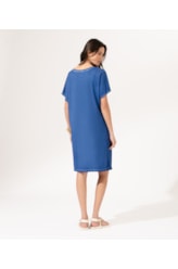 Vestido Manga Curta Capri Azul Bic