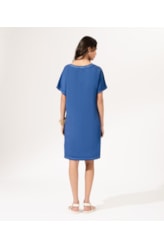 Vestido Manga Curta Capri Azul Bic