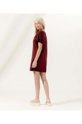 Vestido Manga Curta Capri Bordeaux