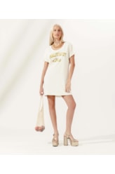 Vestido Manga Curta Capri Off White