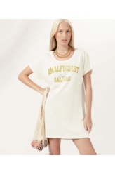 Vestido Manga Curta Capri Off White