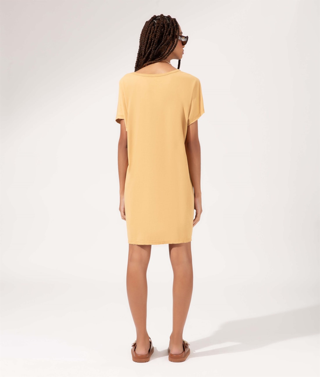Vestido Manga Curta Sole Mare Areia
