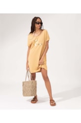 Vestido Manga Curta Sole Mare Areia
