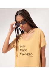 Vestido Manga Curta Sole Mare Areia