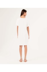 Vestido Manga Curta Sole Mare Off White