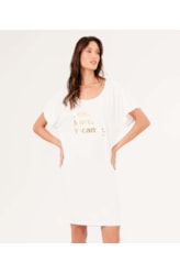 Vestido Manga Curta Sole Mare Off White