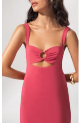 Vestido Midi Argola Jersey Melancia