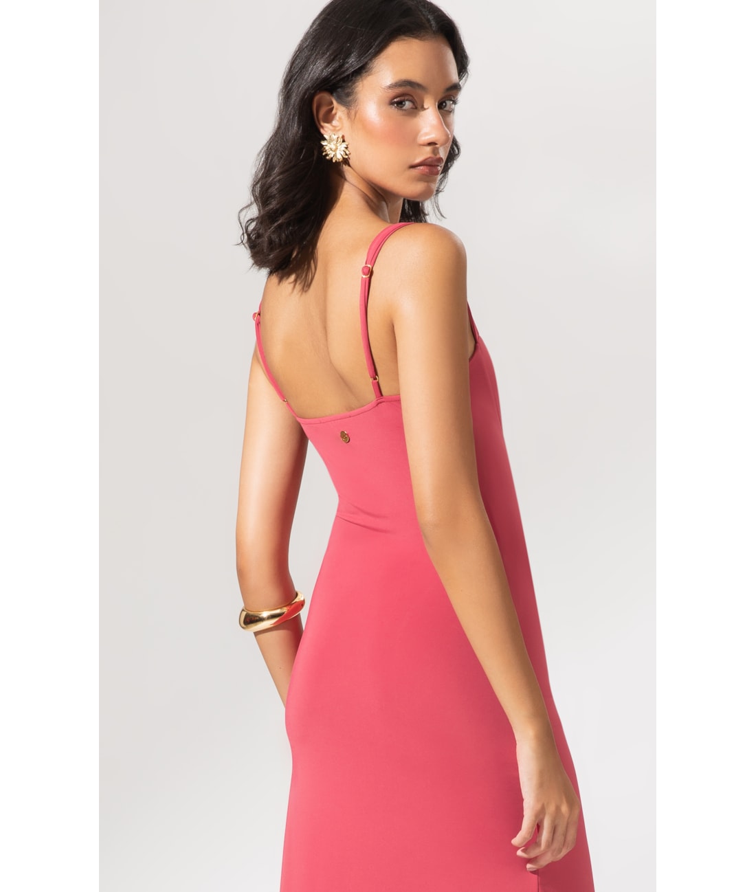 Vestido Midi Argola Jersey Melancia