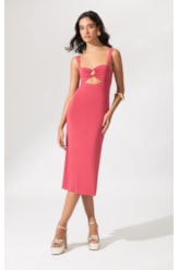 Vestido Midi Argola Jersey Melancia