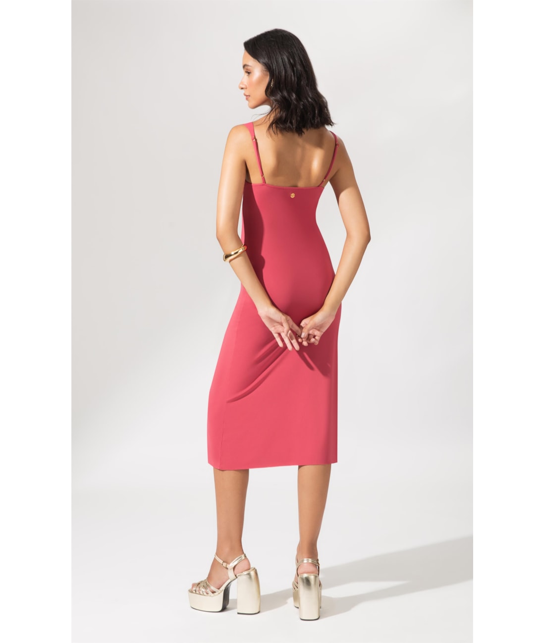 Vestido Midi Argola Jersey Melancia