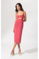 Vestido Midi Argola Jersey Melancia