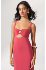 Vestido Midi Argola Jersey Melancia