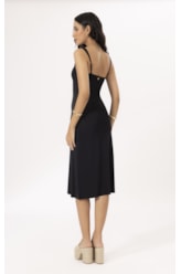 Vestido Midi Argola Jersey Preto