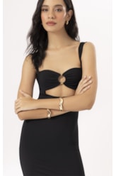Vestido Midi Argola Jersey Preto